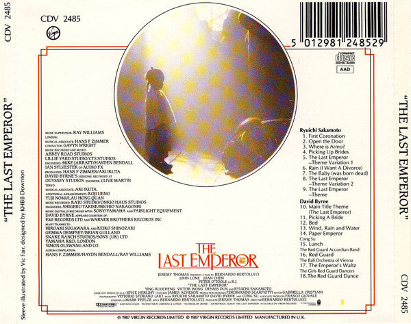 Ryuichi Sakamoto, David Byrne And Cong Su : The Last Emperor (CD, Album)