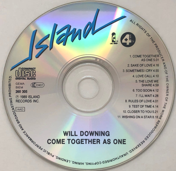 Will Downing : Come Together As One (CD, Album)