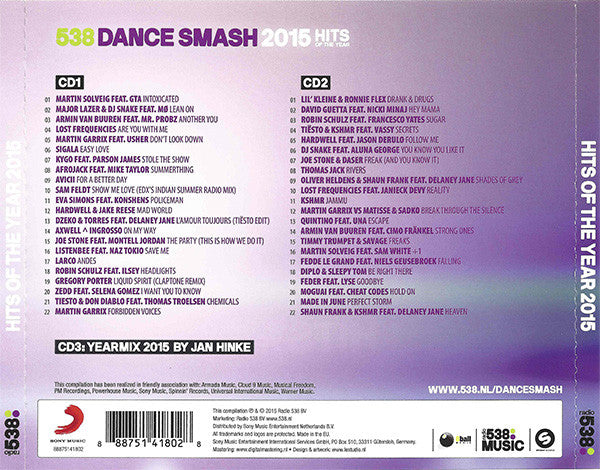 Various : 538 Dance Smash - Hits Of The Year 2015 (2xCD, Comp + CD, Mixed)