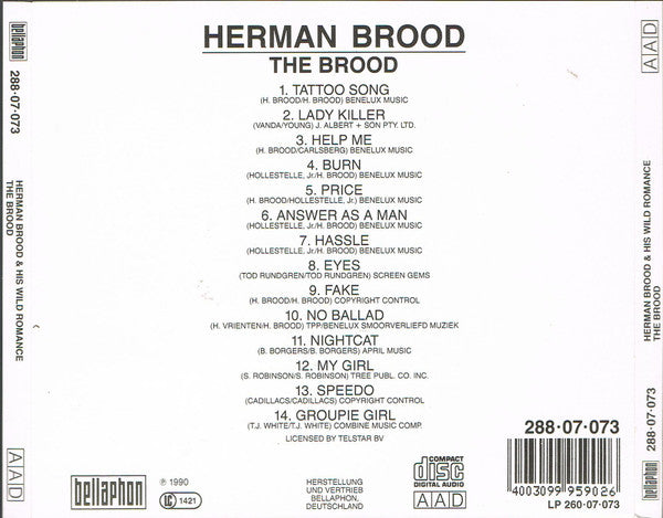 Herman Brood & His Wild Romance : The Brood (CD, Album, RE)