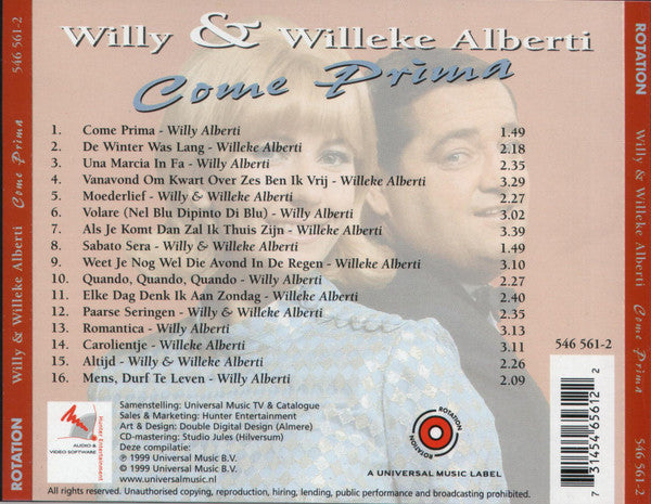 Willy & Willeke Alberti : Come Prima (CD, Comp, RM)