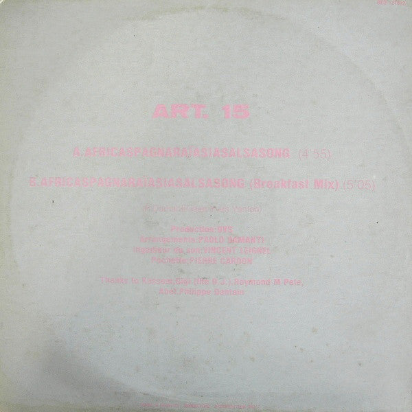 Art. 15 : Africaspagnaraiasiasalsasong (12")