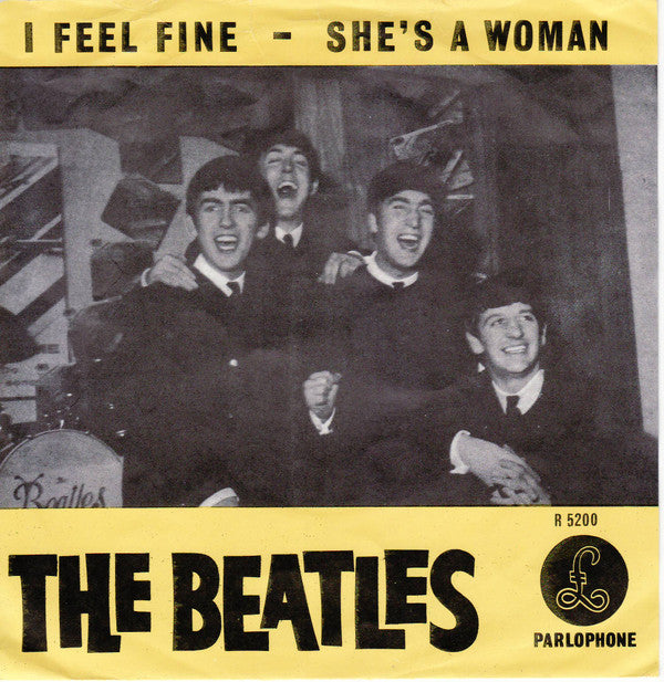 The Beatles : I Feel Fine / She's A Woman (7", Single, Bla)