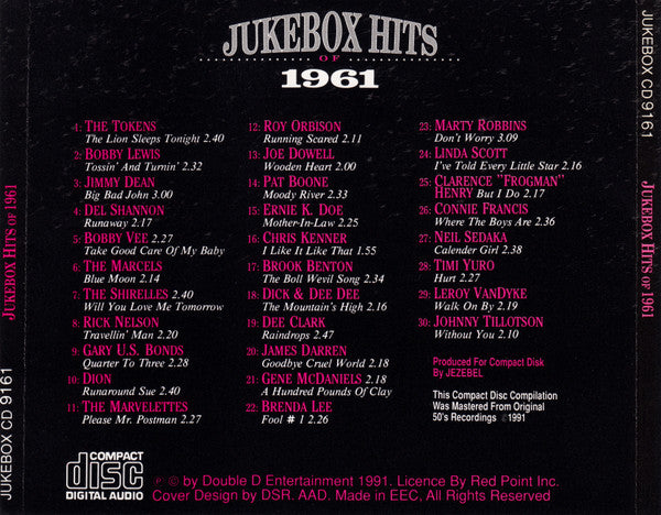 Various : Jukebox Hits Of 1961 (CD, Comp, Mono, RM)