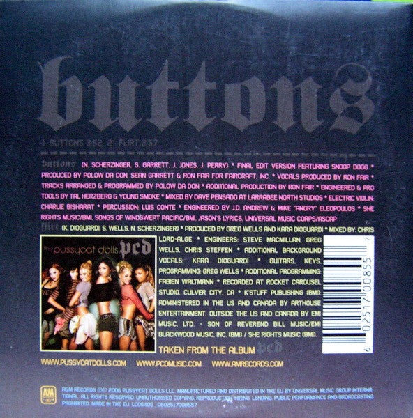 The Pussycat Dolls Featuring Snoop Dogg : Buttons (CD, Single, Car)