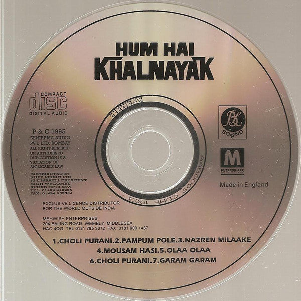 Bappi Lahiri : Hum Hai Khalnayak (CD, Album)