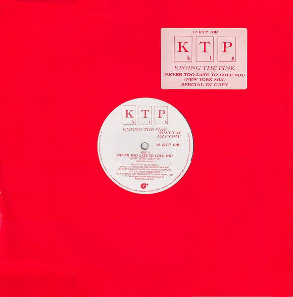 Kissing The Pink : Never Too Late To Love You (12", Promo)
