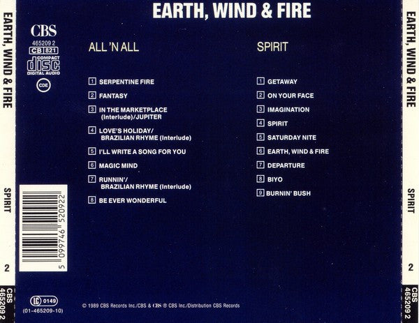 Earth, Wind & Fire : All 'N All + Spirit (2xCD, Comp)