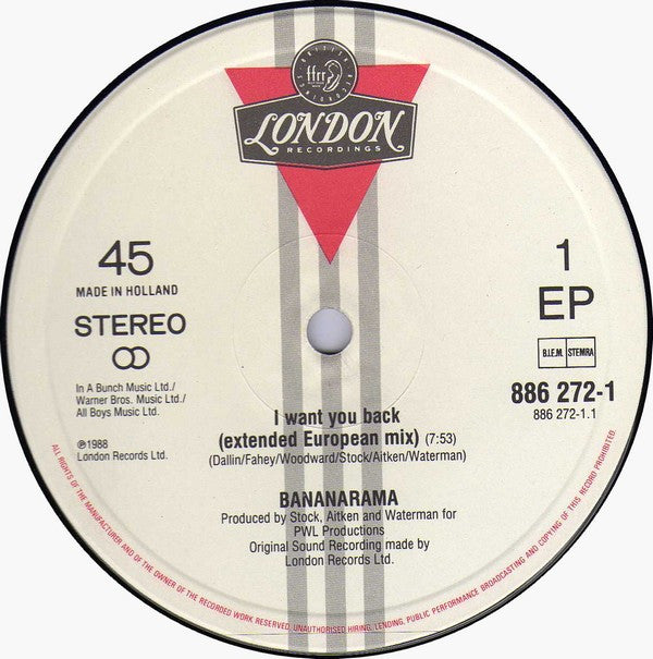 Bananarama : I Want You Back (12", EP)