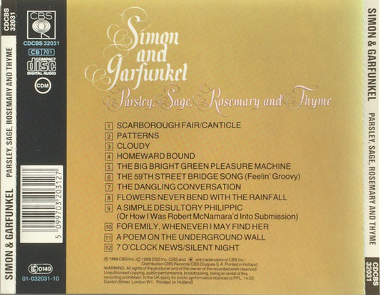 Simon & Garfunkel : Parsley, Sage, Rosemary And Thyme (CD, Album, RE)