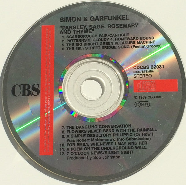 Simon & Garfunkel : Parsley, Sage, Rosemary And Thyme (CD, Album, RE)