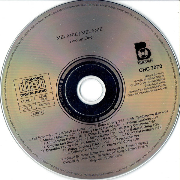 Melanie (2) : Two On One (CD, Comp)