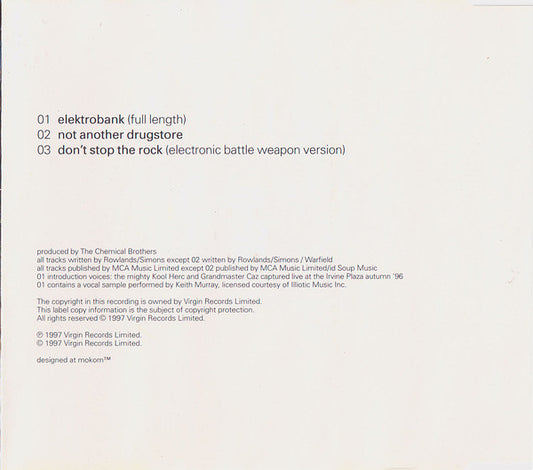 The Chemical Brothers : Elektrobank (CD, Single)