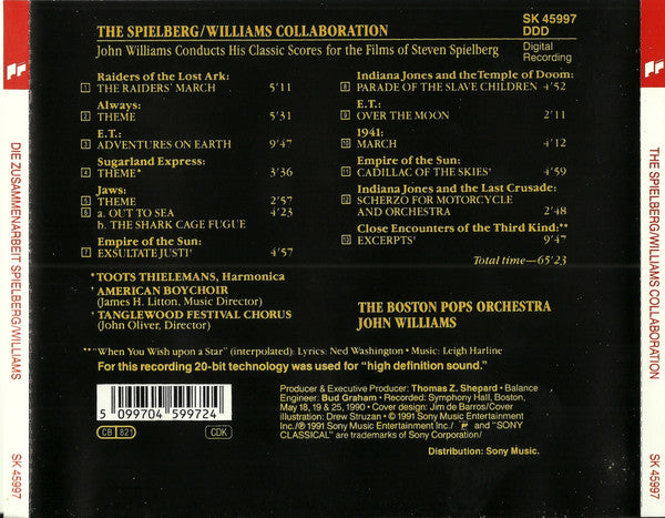 John Williams (4) - Boston Pops Orchestra : The Spielberg / Williams Collaboration - John Williams Conducts His Classic Scores For The Films Of Steven Spielberg (CD, Album)