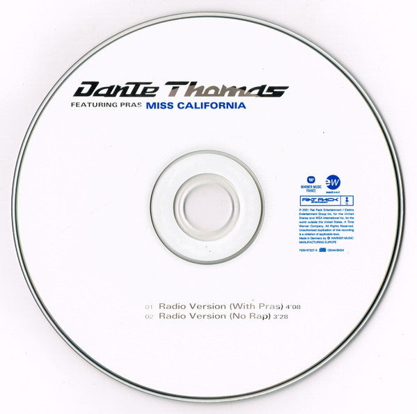Dante Thomas Featuring Pras Michel : Miss California (CD, Single, Car)