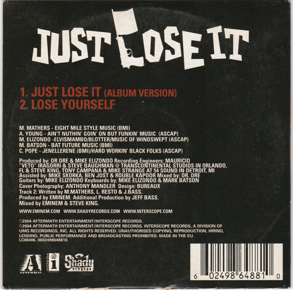 Eminem : Just Lose It (CD, Single)