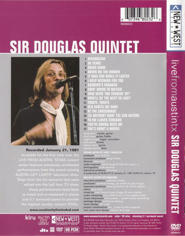 Sir Douglas Quintet : Live From Austin TX (DVD-V, Album, NTSC, DTS)