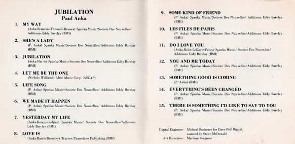 Paul Anka : Jubilation (CD, Comp)