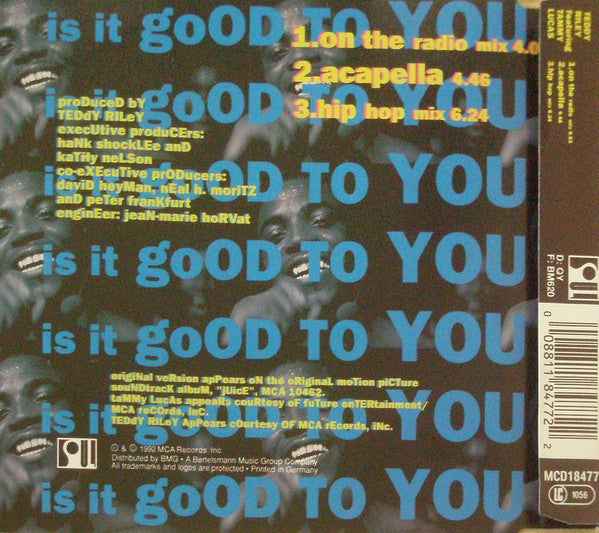 Teddy Riley Featuring Tammy Lucas : Is It Good To You (CD, Single)
