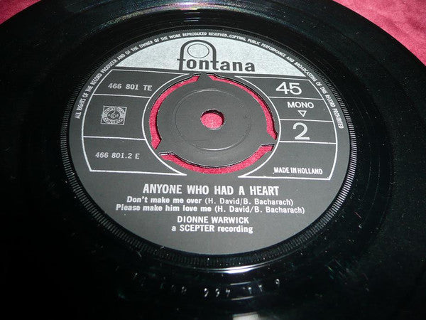 Dionne Warwick : Anyone Who Had A Heart (7", EP, Mono)