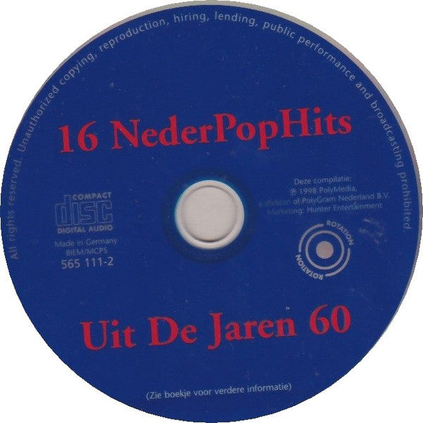 Various : 16 NederPopHits Uit De Jaren 60 (CD, Comp)