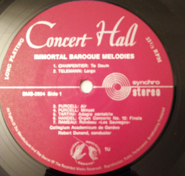 Collegium Academicum De Genève, Robert Dunand : Immortal Baroque Melodies (LP)