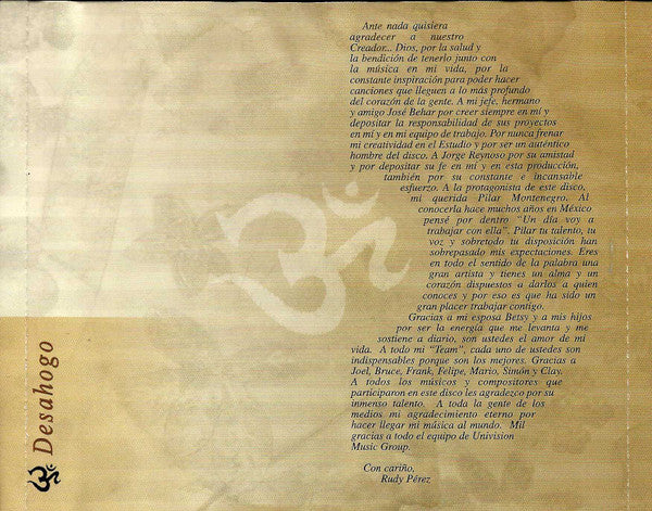 Pilar Montenegro : Desahogo (CD, Album)