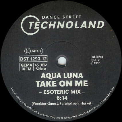 Aqualuna : Take On Me (12")