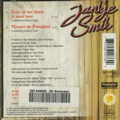 Jan Smit : Eens Zit Het Leven Je Weer Mee / Meneer De President (CD, Single, RE)
