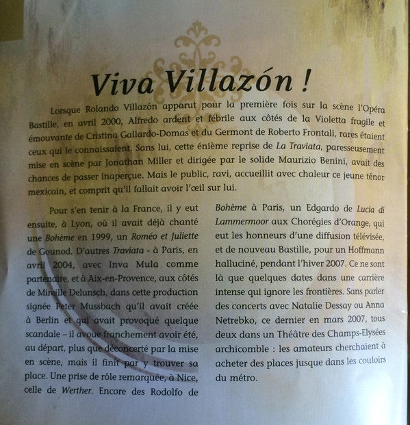 Rolando Villazón : Viva Villazón ! (2xCD, Comp, Enh)