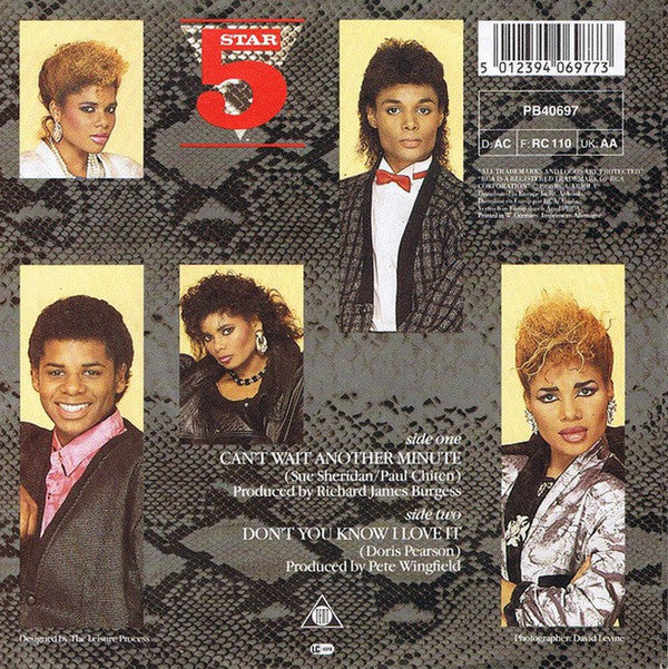 Five Star : Can't Wait Another Minute (7", Single)