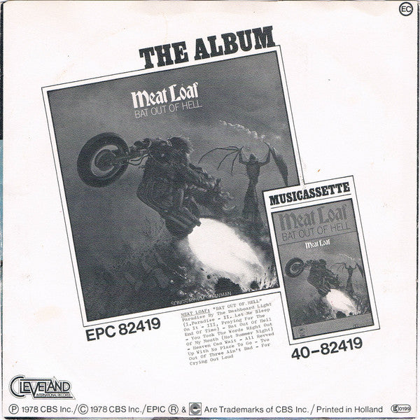 Meat Loaf : Paradise By The Dashboard Light (7", Single)