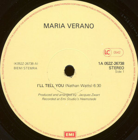 Maria Verano : I'll Tell You (12", Single)