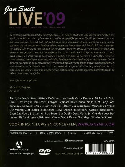 Jan Smit : Live'09 (Jan Smit Komt Naar Je Toe Tour 08/09) (DVD-V, Multichannel)