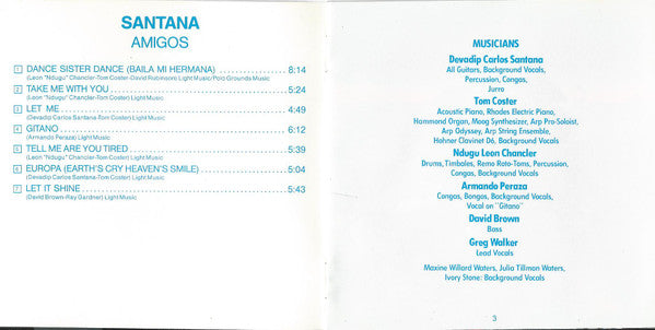 Santana : Amigos (CD, Album, RE)