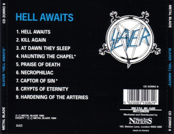 Slayer : Hell Awaits (CD, Album, RE)