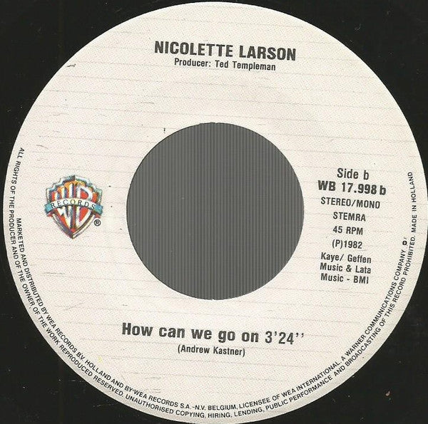 Nicolette Larson : I Only Want To Be With You (7", Single)