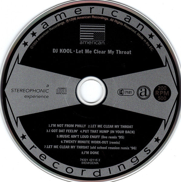 DJ Kool : Let Me Clear My Throat (CD, Album, RE)