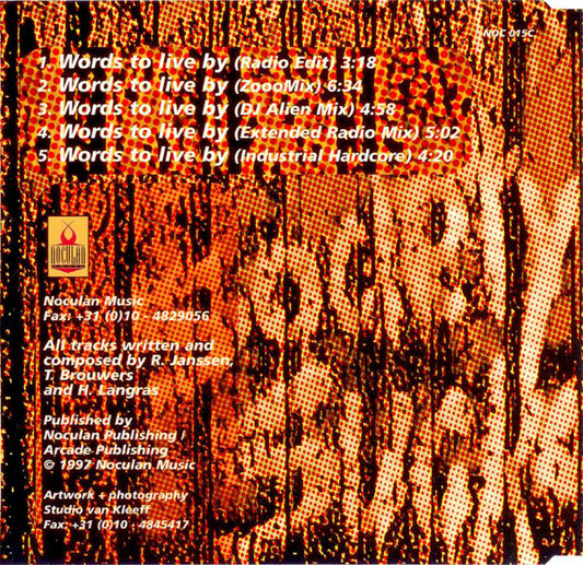 DJ Rob Featuring MC Hughie Babe : Words To Live By ... (CD, Maxi)