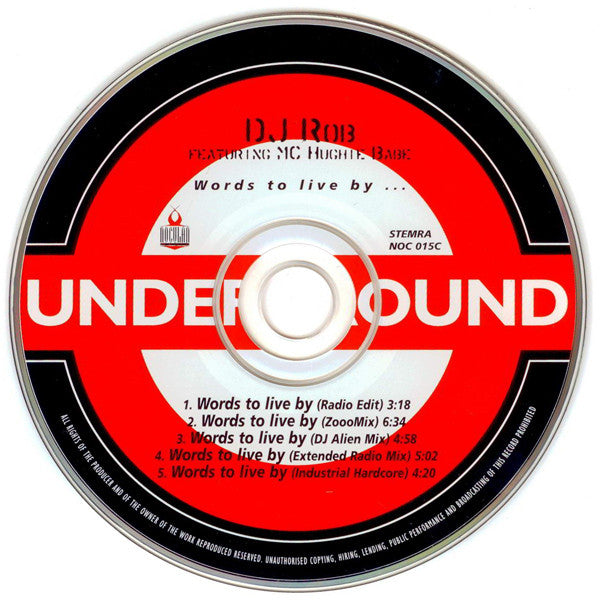 DJ Rob Featuring MC Hughie Babe : Words To Live By ... (CD, Maxi)