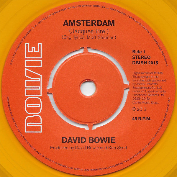 David Bowie : Amsterdam (7", Single, Ltd, RM, Ora)