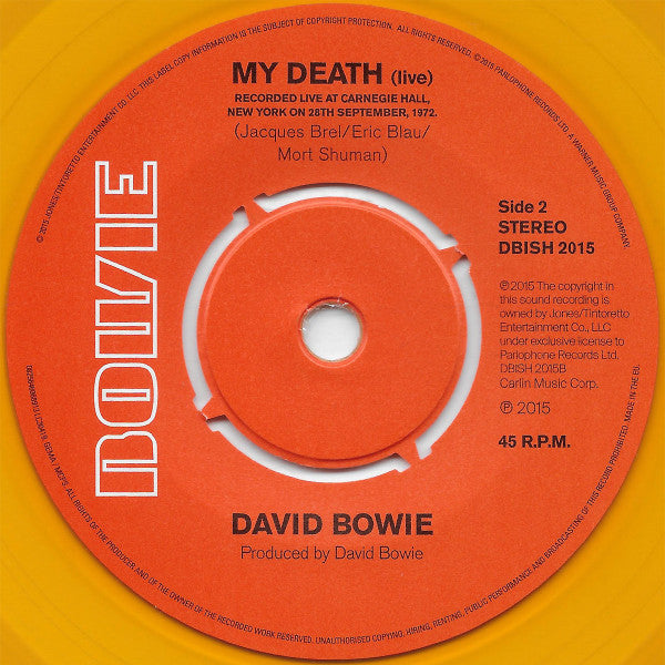 David Bowie : Amsterdam (7", Single, Ltd, RM, Ora)