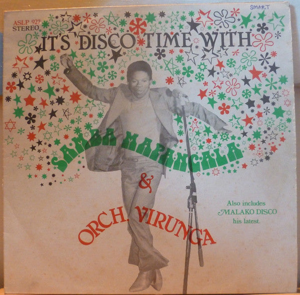 Samba Mapangala & Orchestre Virunga : It's Disco Time With Samba Mapangala & Orch. Virunga (LP, Album)
