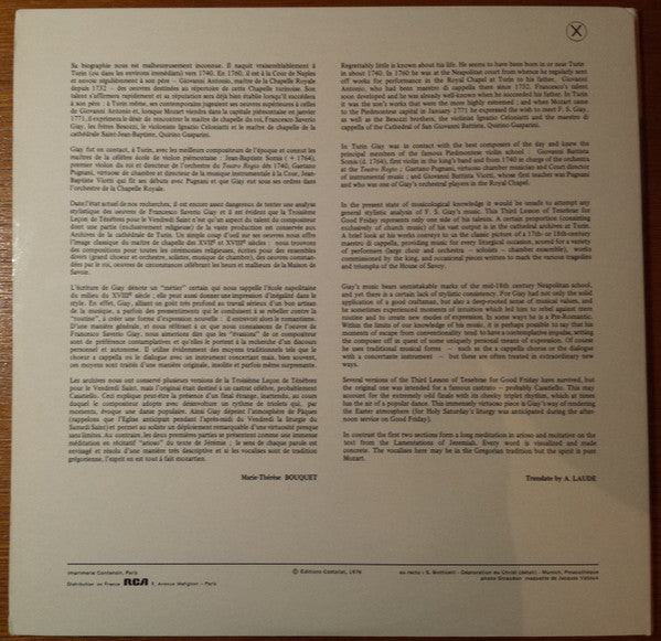 Francesco Foggia, Ensemble Vocal Et Instrumental De Lyon, Guy Cornut : La Passion de Notre-Seigneur Jésus-Christ (LP)