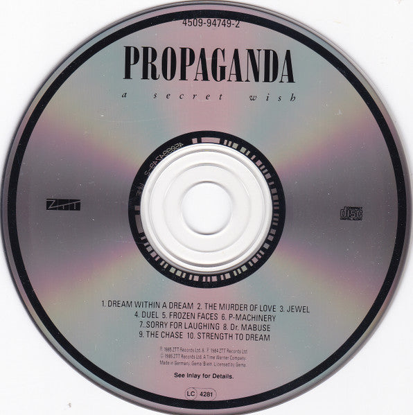 Propaganda : A Secret Wish (CD, Album, RE)