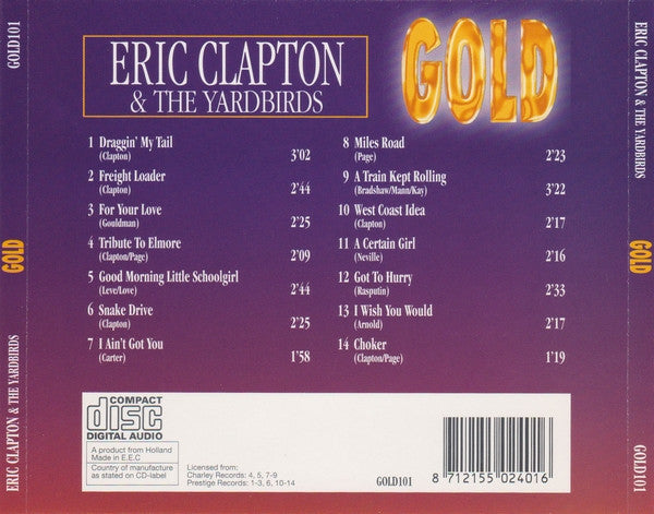 Eric Clapton & The Yardbirds : Gold (CD, Comp)