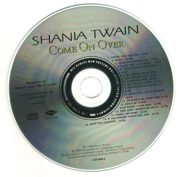 Shania Twain : Come On Over (CD, Album, PMD)