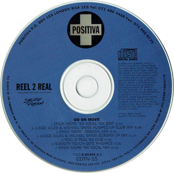 Reel 2 Real Featuring The Mad Stuntman : Go On Move (CD, Single)