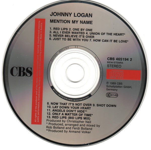 Johnny Logan : Mention My Name (CD, Album)