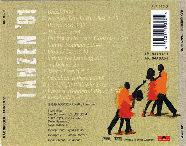 Max Greger Und Sein Großes Tanzorchester : Tanzen '91 (CD, Album)